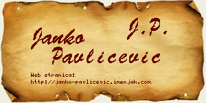 Janko Pavličević vizit kartica